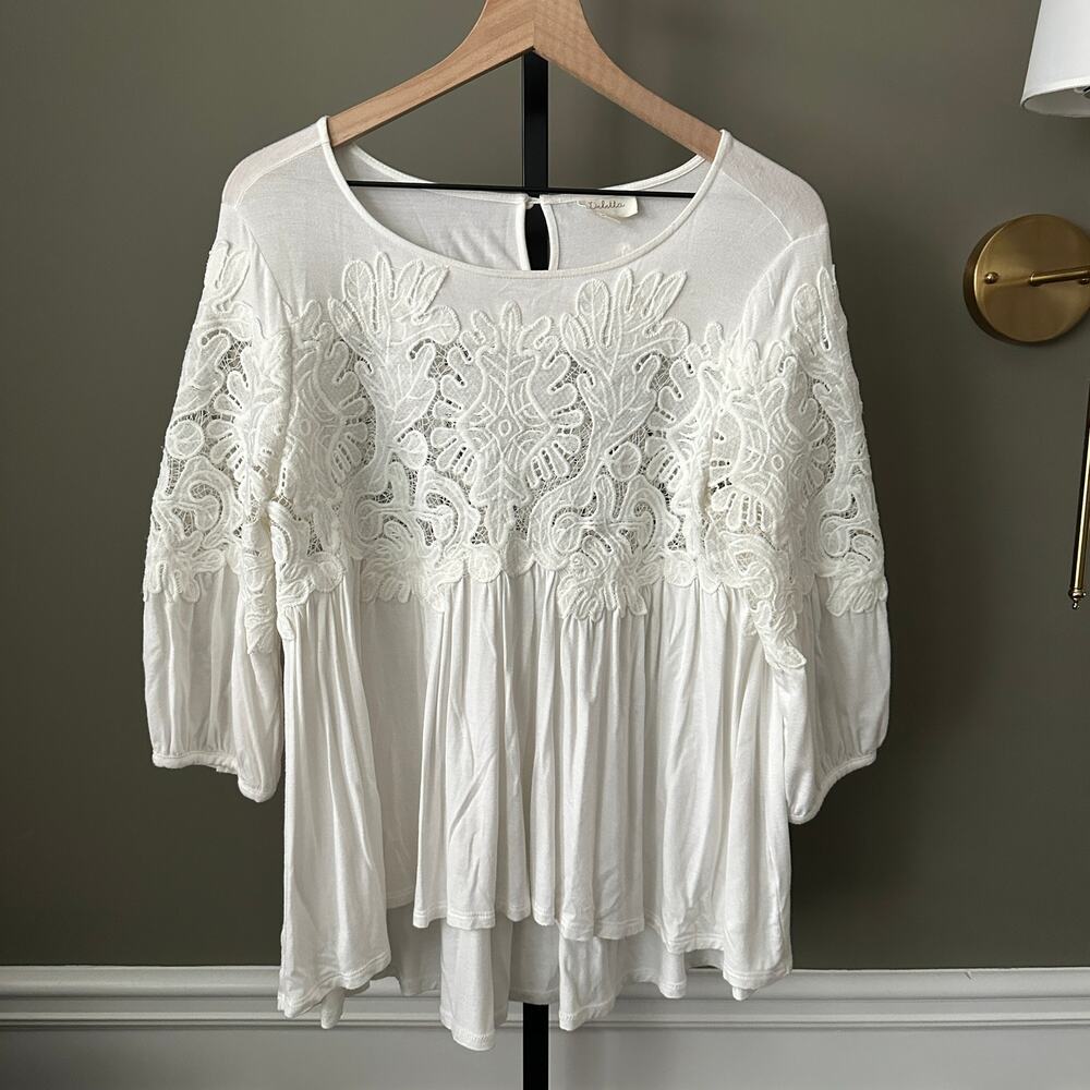 Anthropologie Deletta Desi Blouse White Small Womens - Picture 2 of 6